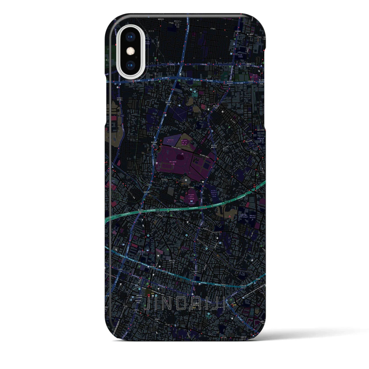 【深大寺(東京都)】地図柄iPhoneケース(バックカバータイプ)