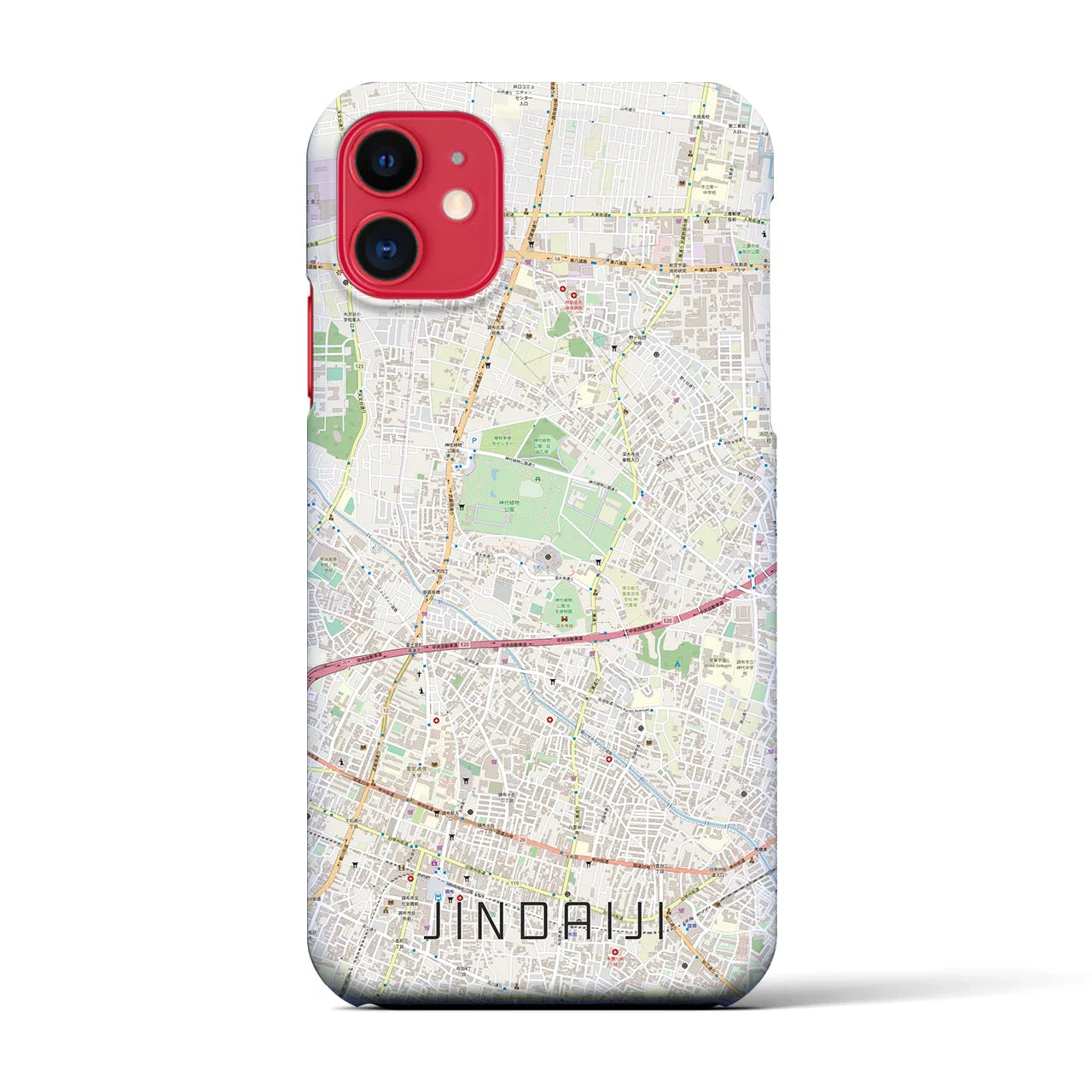 【深大寺(東京都)】地図柄iPhoneケース(バックカバータイプ)