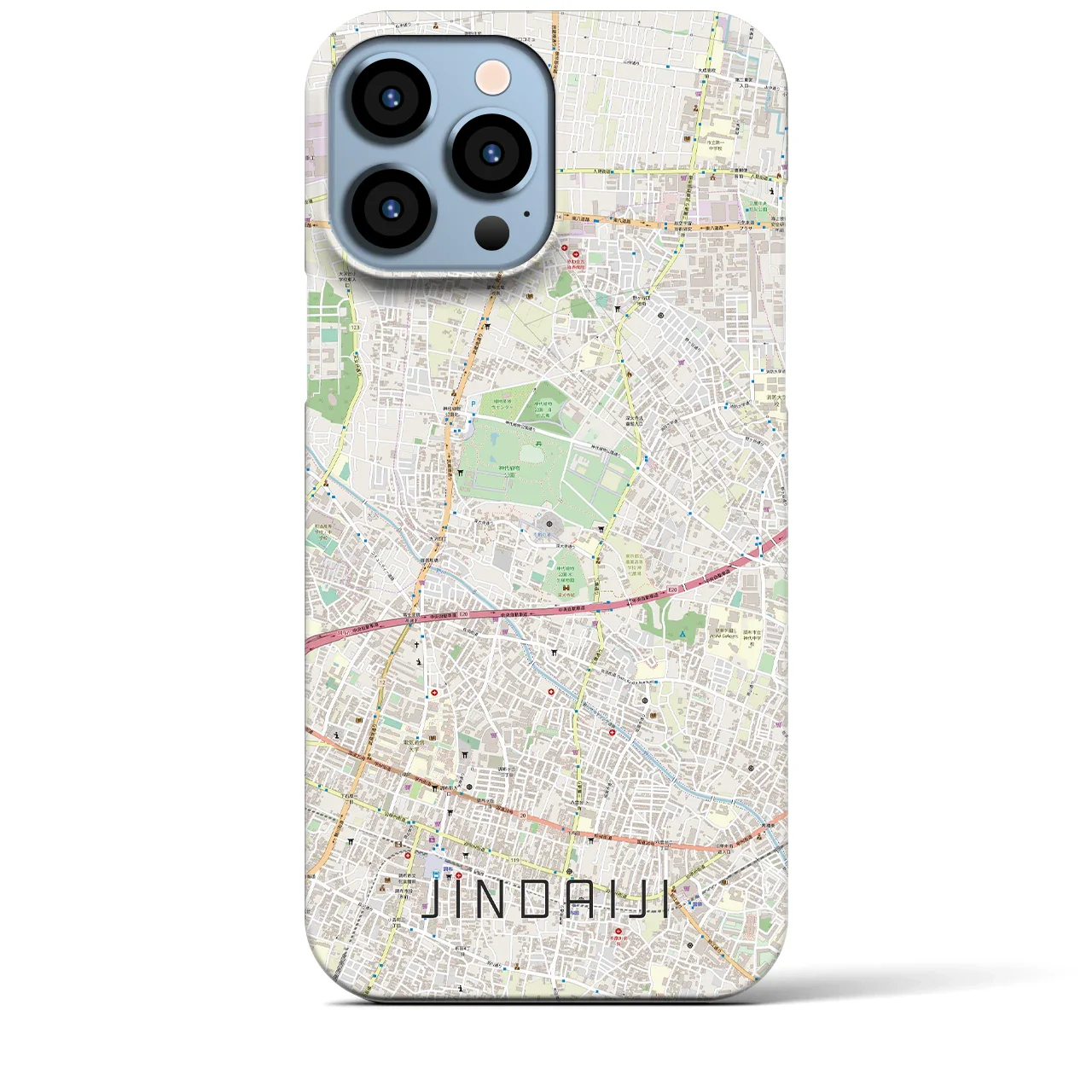 【深大寺(東京都)】地図柄iPhoneケース(バックカバータイプ)