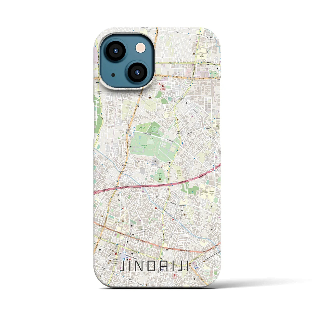 【深大寺(東京都)】地図柄iPhoneケース(バックカバータイプ)