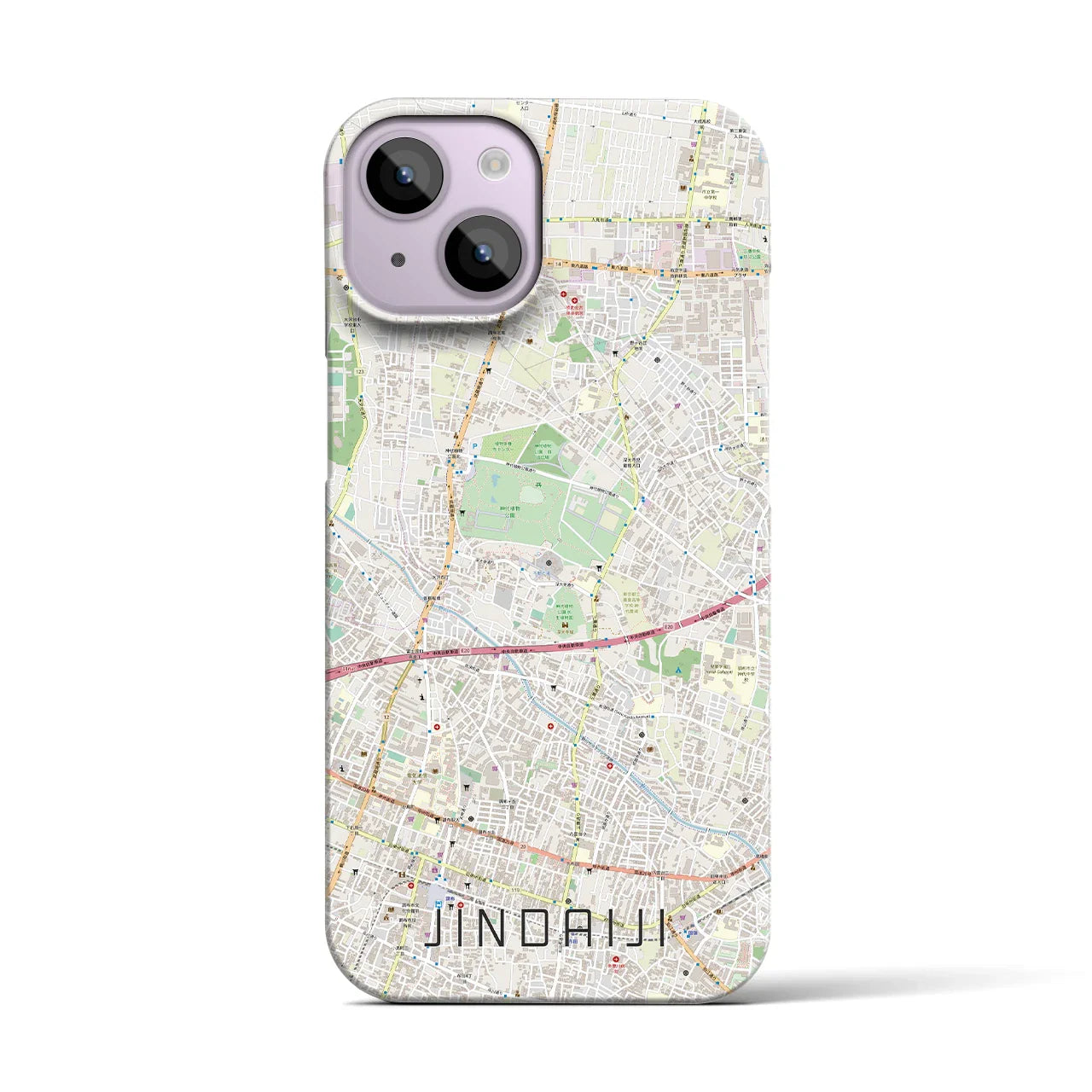 【深大寺(東京都)】地図柄iPhoneケース(バックカバータイプ)