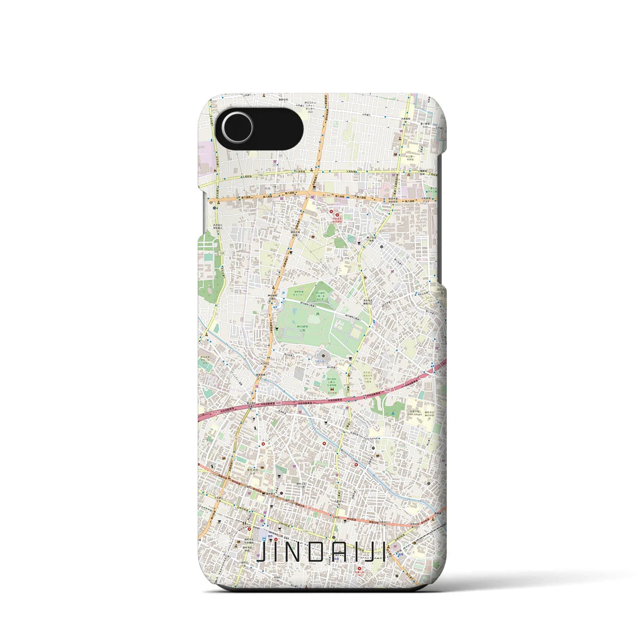 【深大寺(東京都)】地図柄iPhoneケース(バックカバータイプ)