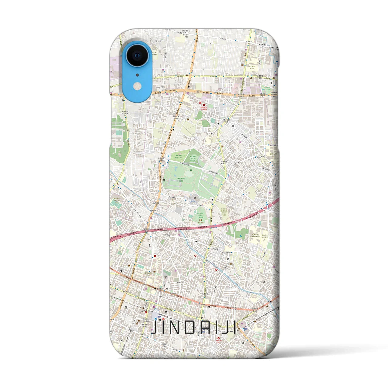 【深大寺(東京都)】地図柄iPhoneケース(バックカバータイプ)