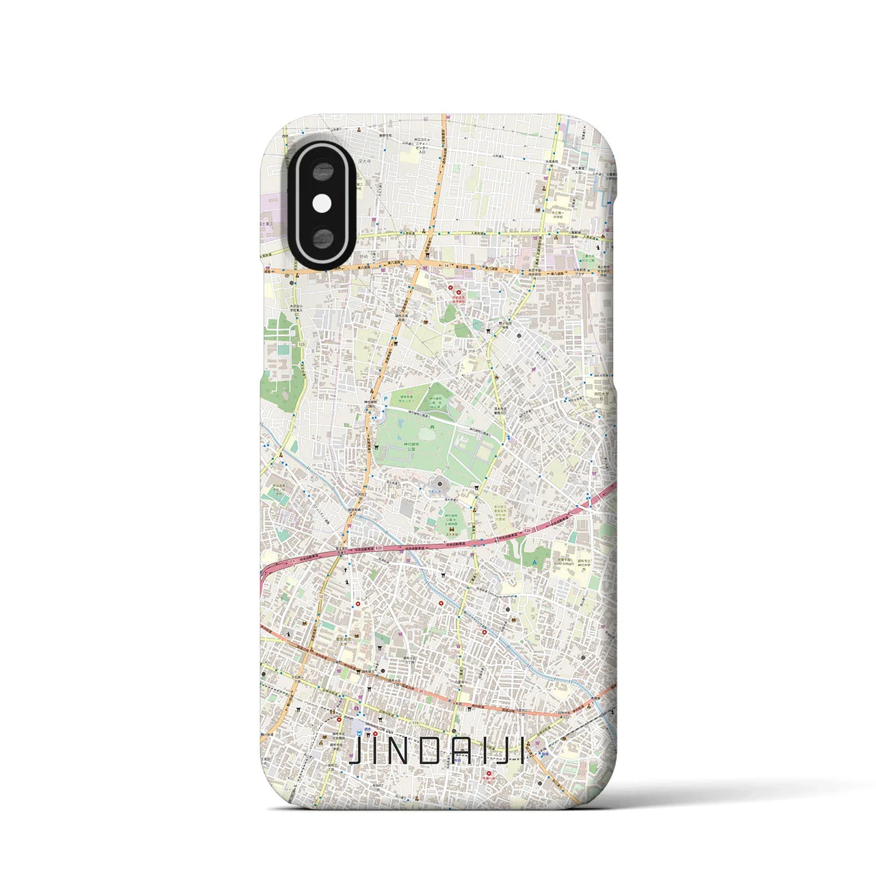 【深大寺(東京都)】地図柄iPhoneケース(バックカバータイプ)