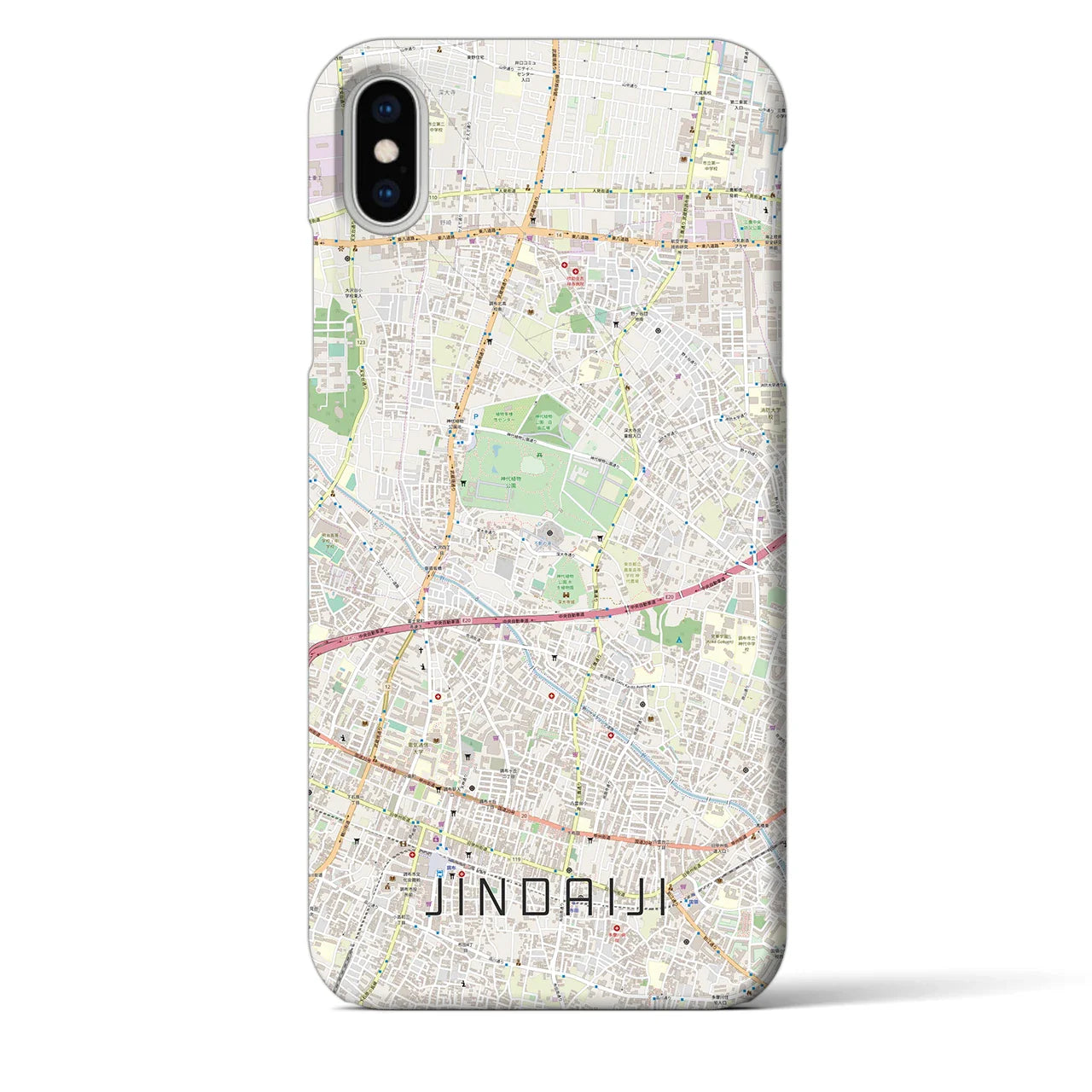 【深大寺(東京都)】地図柄iPhoneケース(バックカバータイプ)