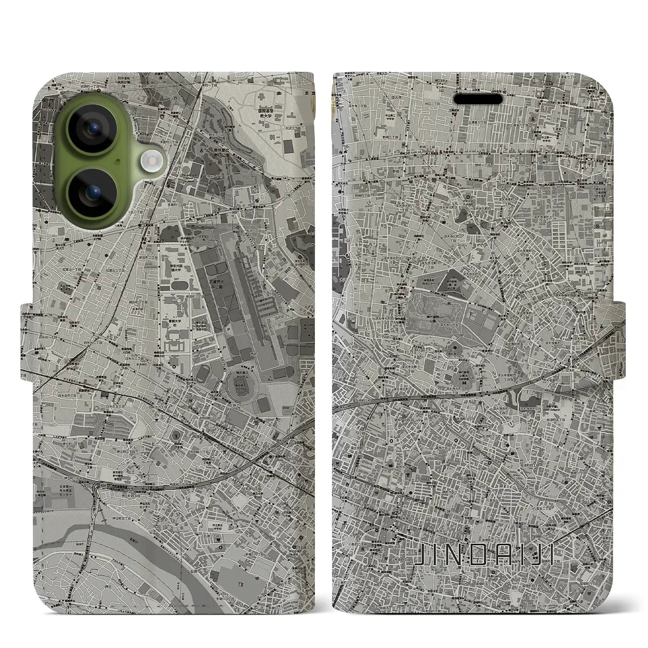 【深大寺(東京都)】地図柄iPhoneケース(手帳タイプ)