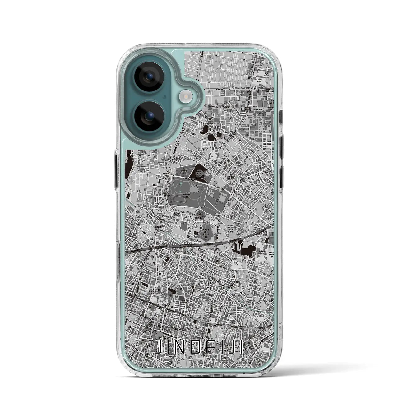 【深大寺(東京都)】地図柄iPhoneケース(MagSafeタイプ)モノトーン・iPhone 16 Pro 用