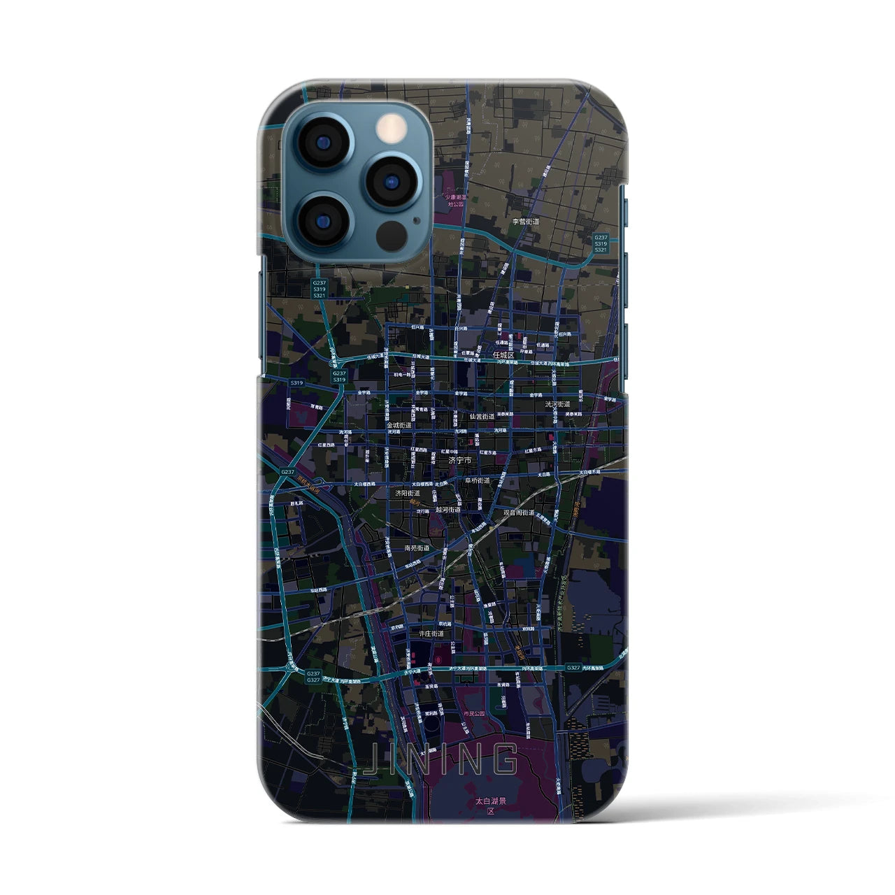 【済寧(中華人民共和国)】地図柄iPhoneケース(バックカバータイプ)