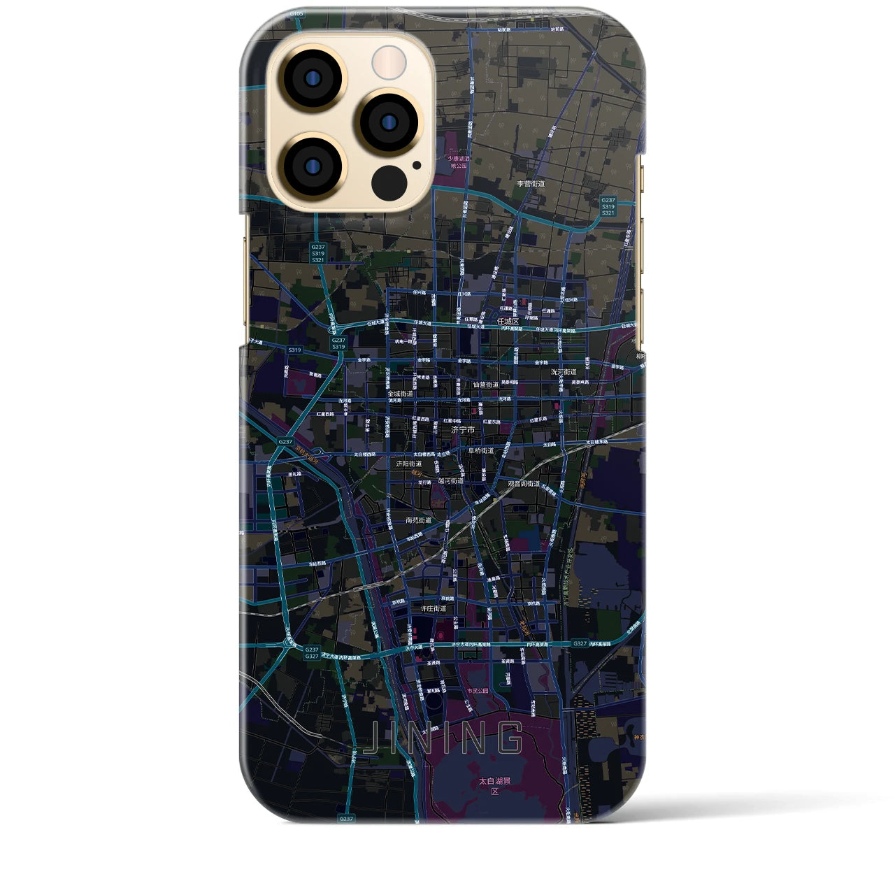 【済寧(中華人民共和国)】地図柄iPhoneケース(バックカバータイプ)