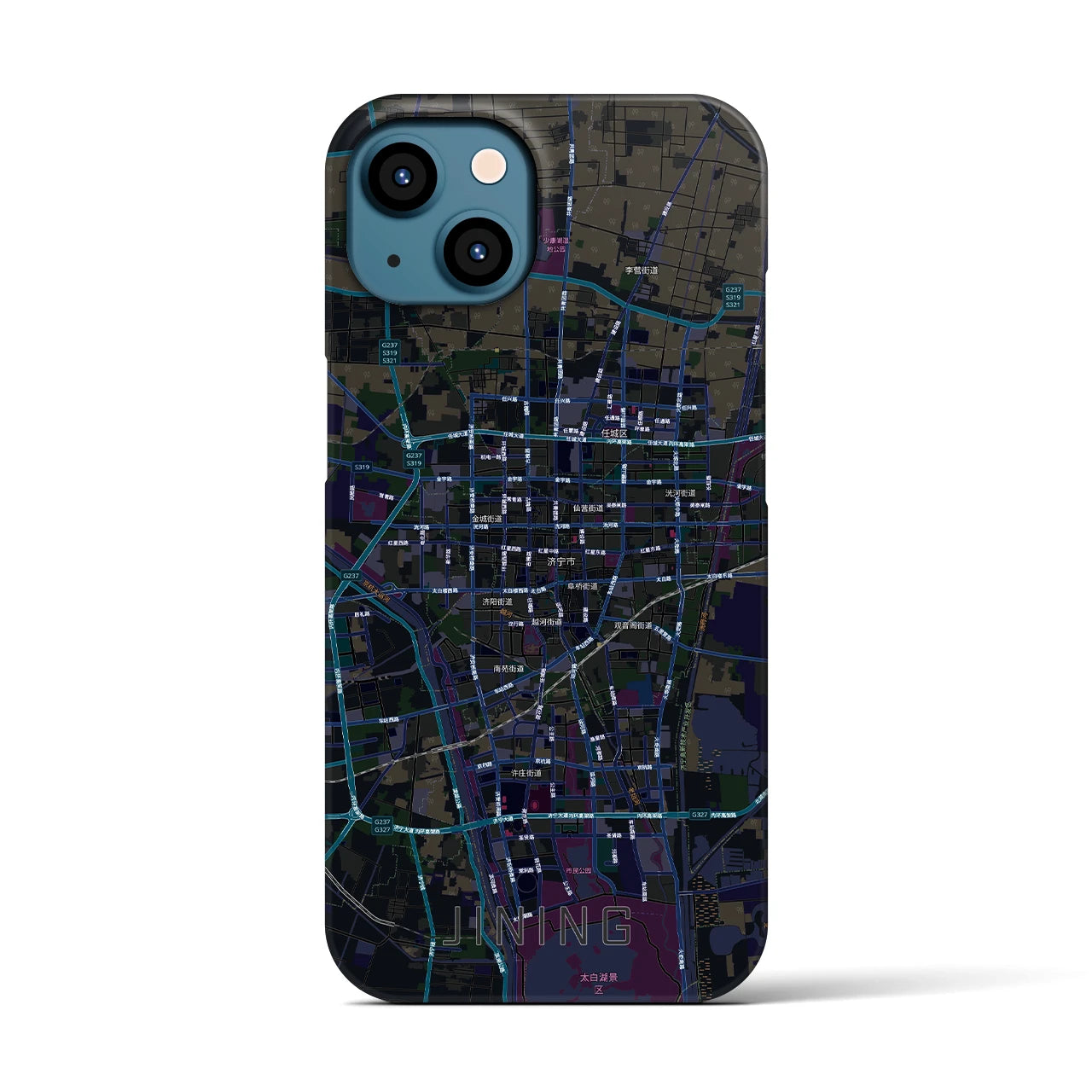 【済寧(中華人民共和国)】地図柄iPhoneケース(バックカバータイプ)