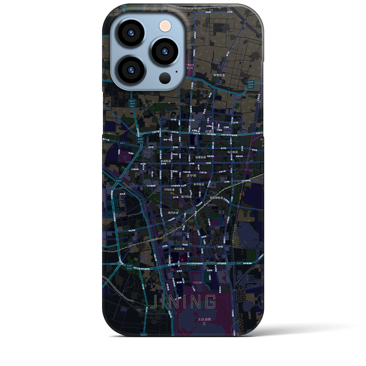 【済寧(中華人民共和国)】地図柄iPhoneケース(バックカバータイプ)