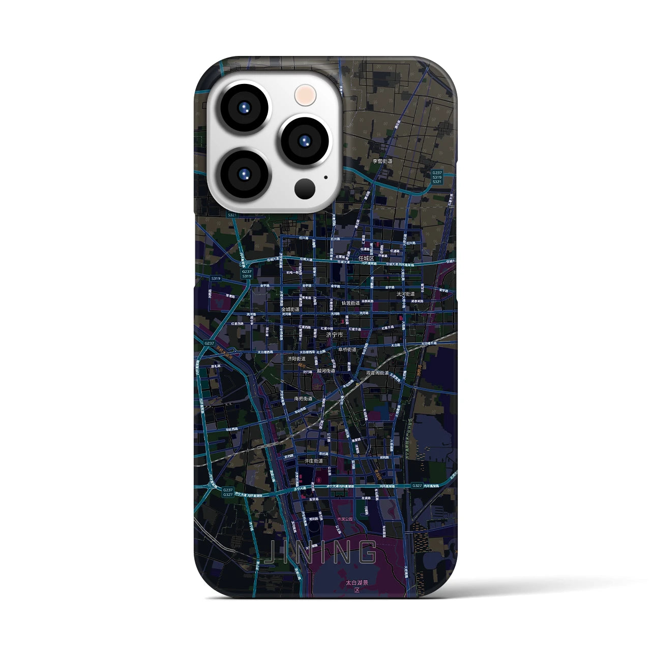 【済寧(中華人民共和国)】地図柄iPhoneケース(バックカバータイプ)