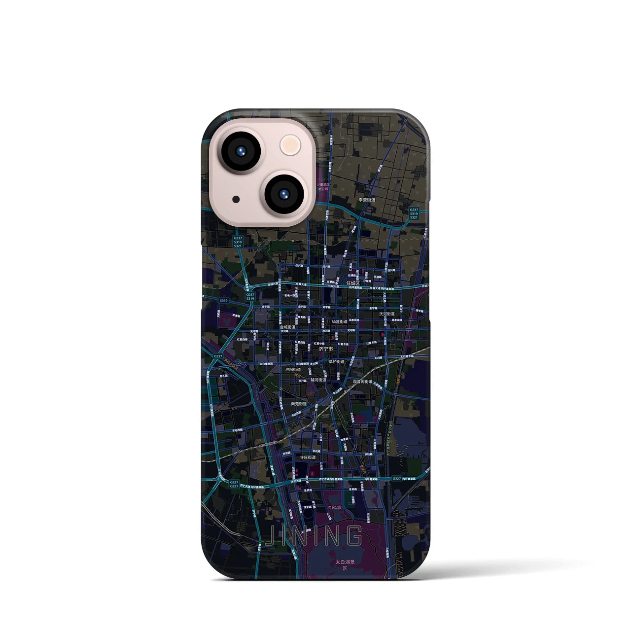 【済寧(中華人民共和国)】地図柄iPhoneケース(バックカバータイプ)