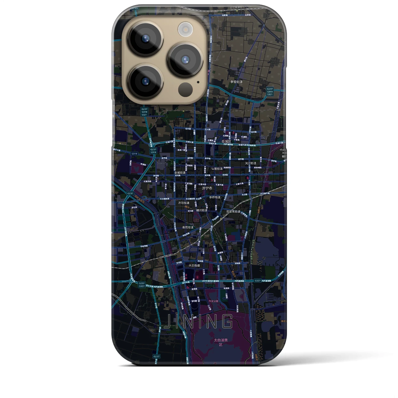 【済寧(中華人民共和国)】地図柄iPhoneケース(バックカバータイプ)