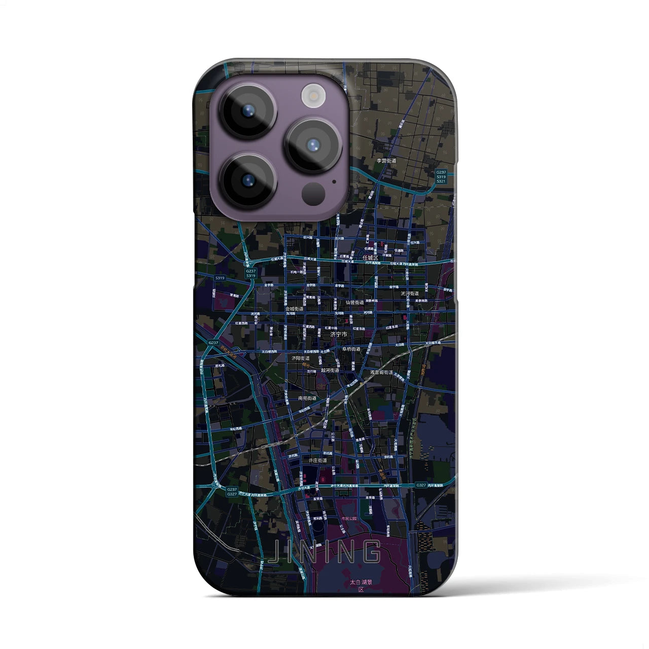 【済寧(中華人民共和国)】地図柄iPhoneケース(バックカバータイプ)