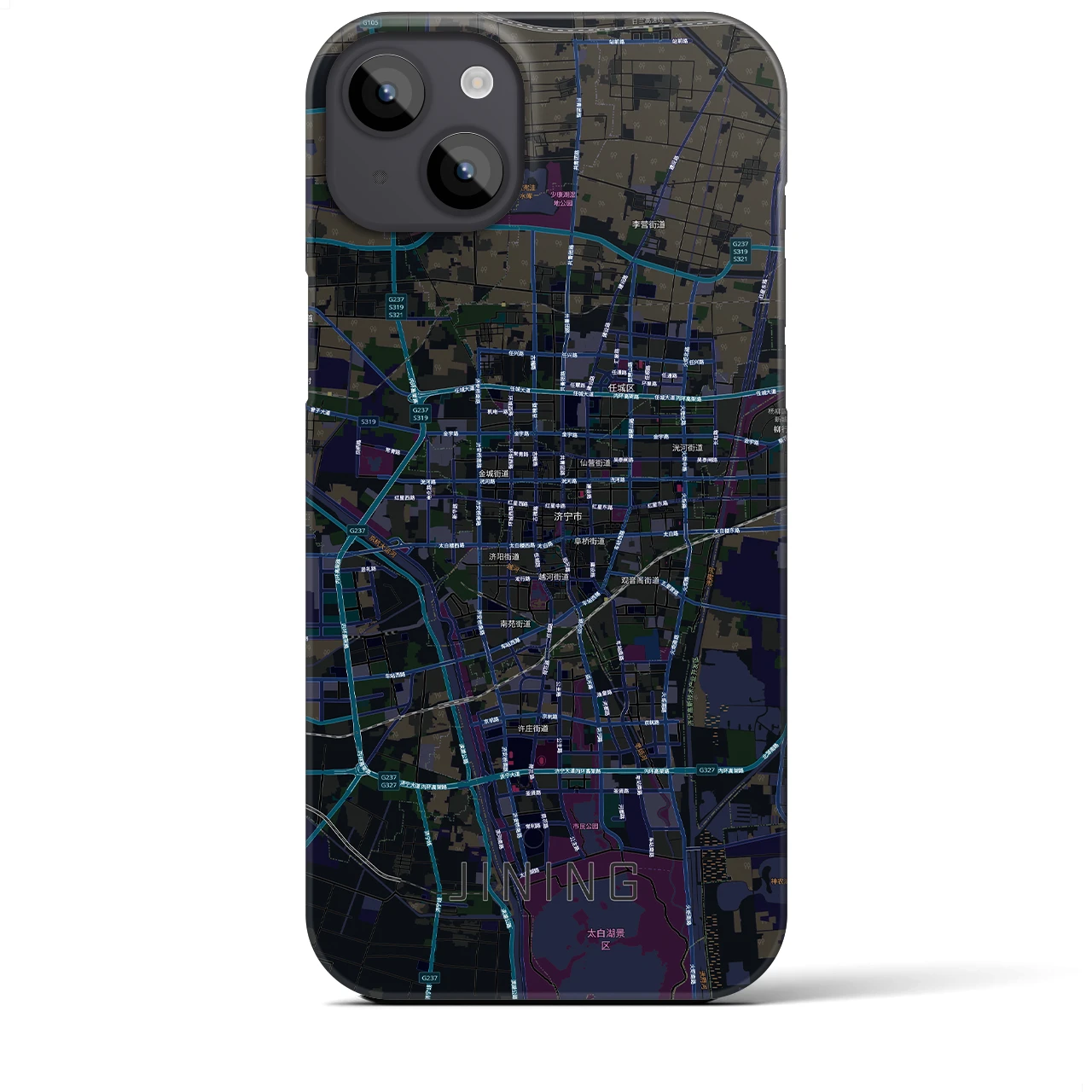 【済寧(中華人民共和国)】地図柄iPhoneケース(バックカバータイプ)