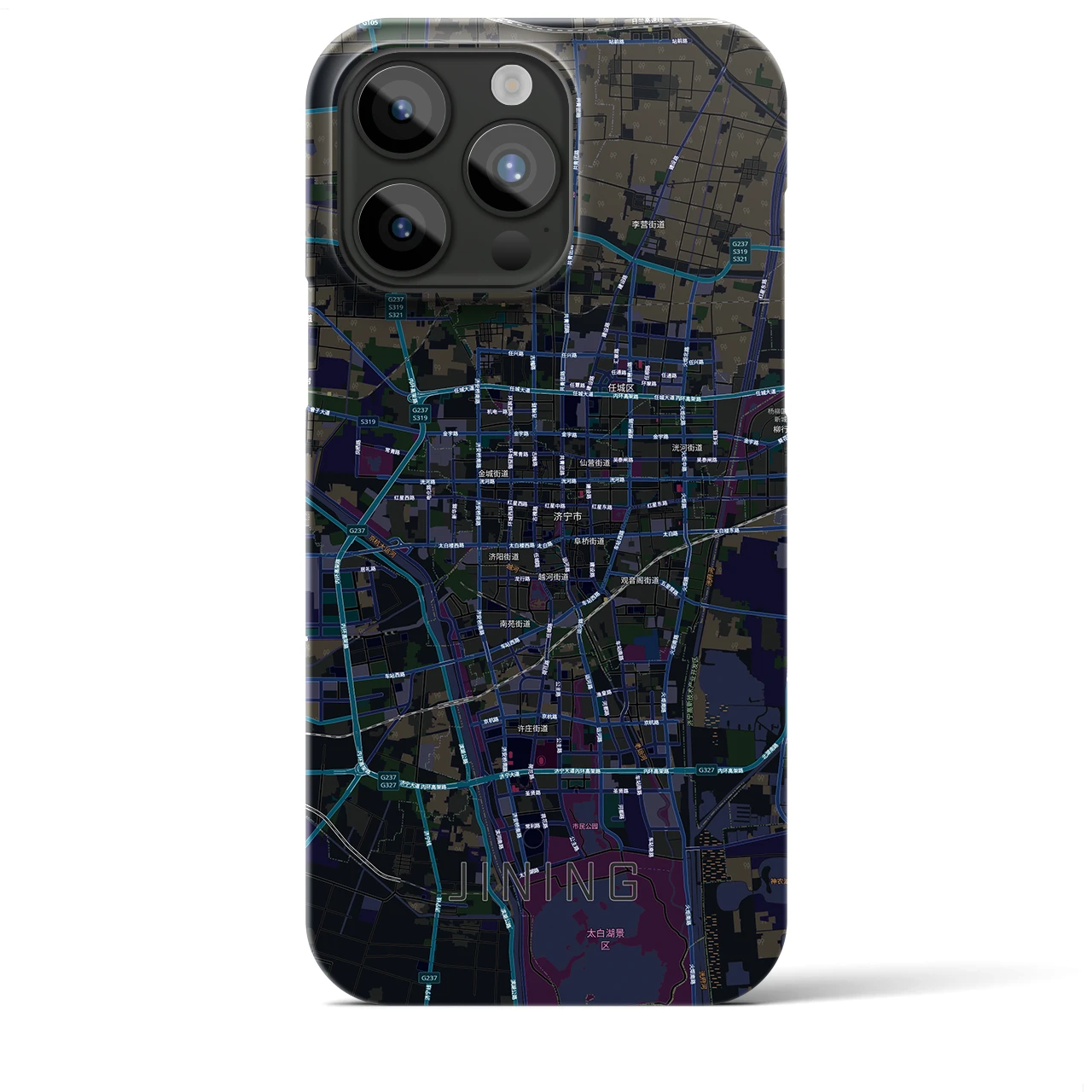 【済寧(中華人民共和国)】地図柄iPhoneケース(バックカバータイプ)