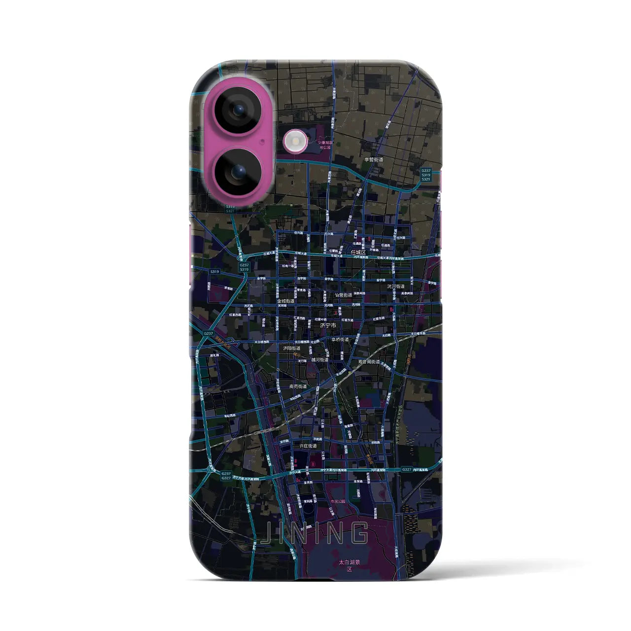 【済寧(中華人民共和国)】地図柄iPhoneケース(バックカバータイプ)
