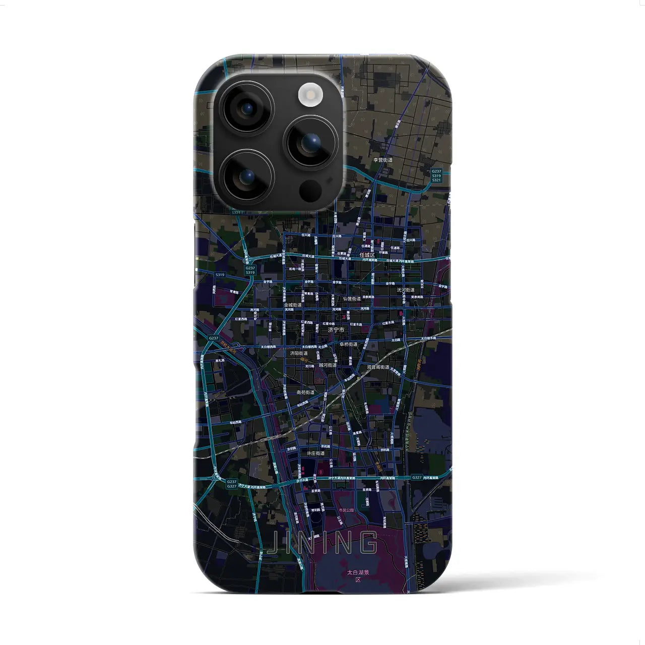 【済寧(中華人民共和国)】地図柄iPhoneケース(バックカバータイプ)