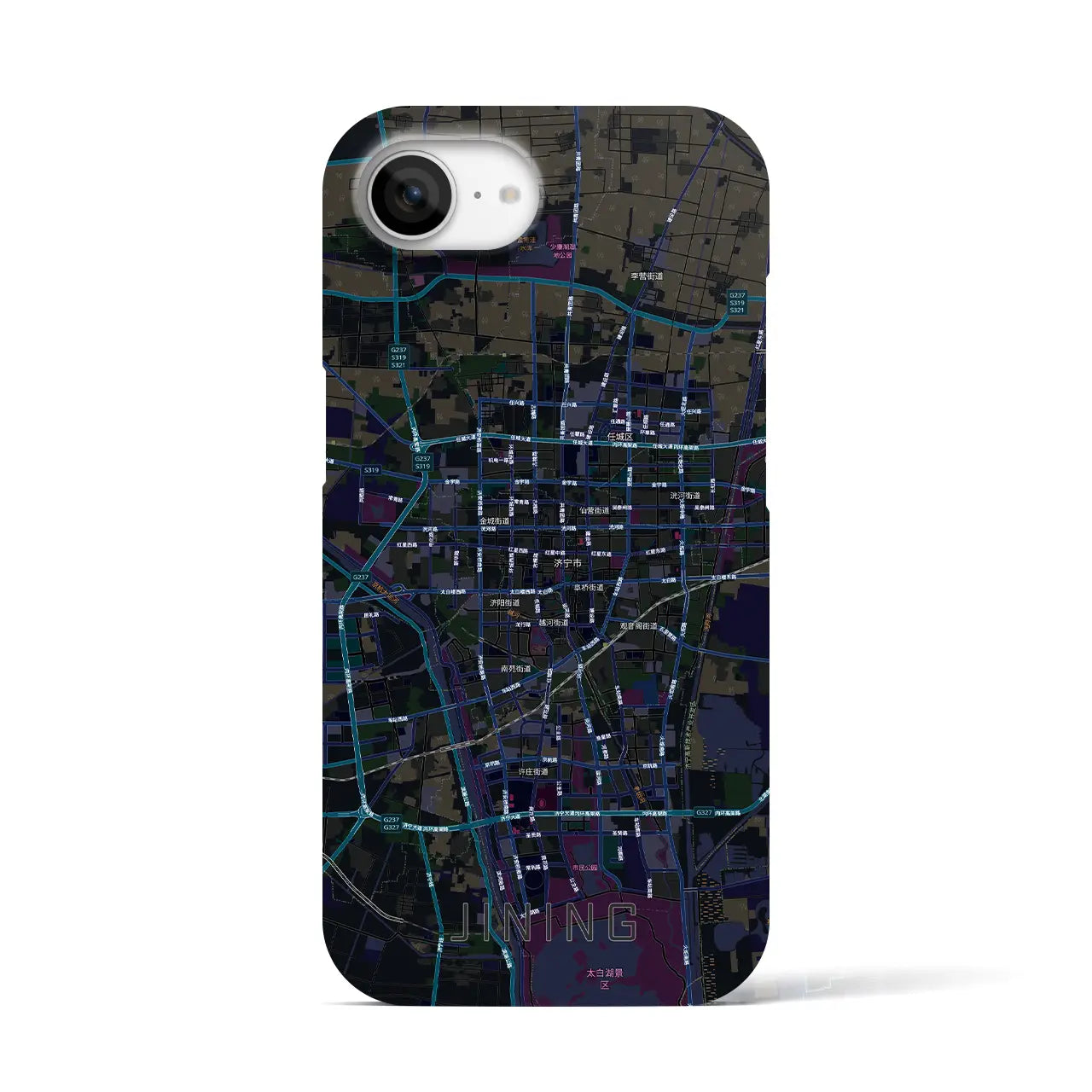 【済寧(中華人民共和国)】地図柄iPhoneケース(バックカバータイプ)