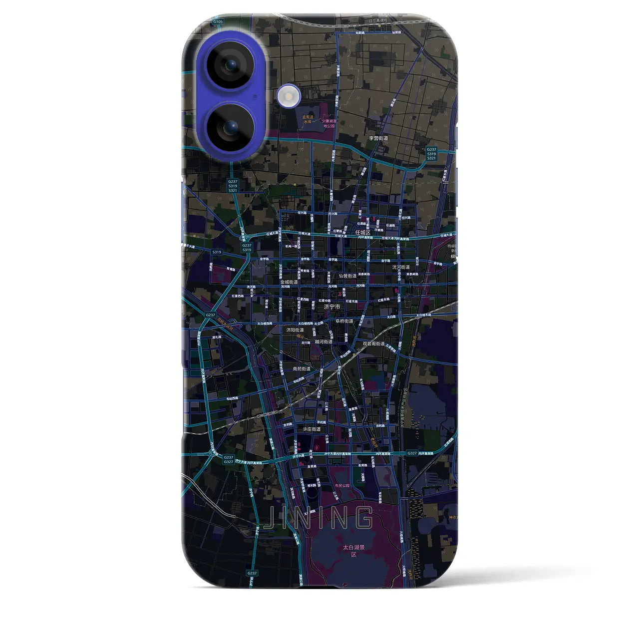 【済寧(中華人民共和国)】地図柄iPhoneケース(バックカバータイプ)