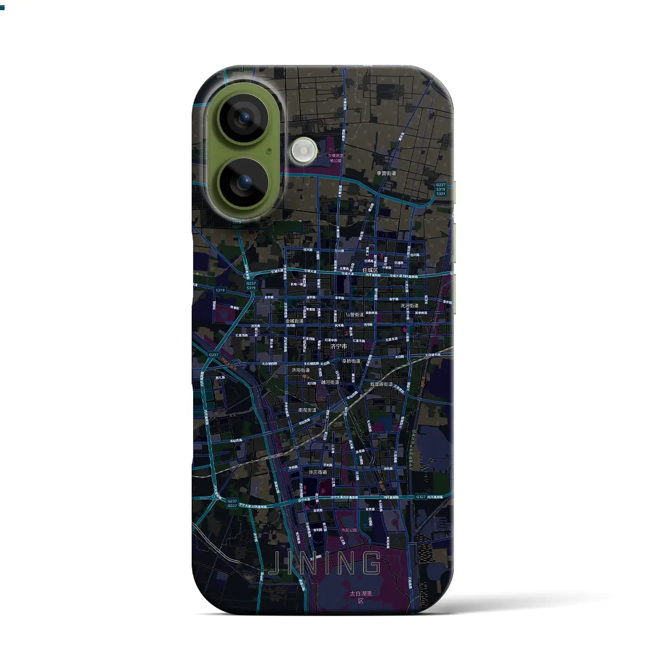 【済寧(中華人民共和国)】地図柄iPhoneケース(バックカバータイプ)