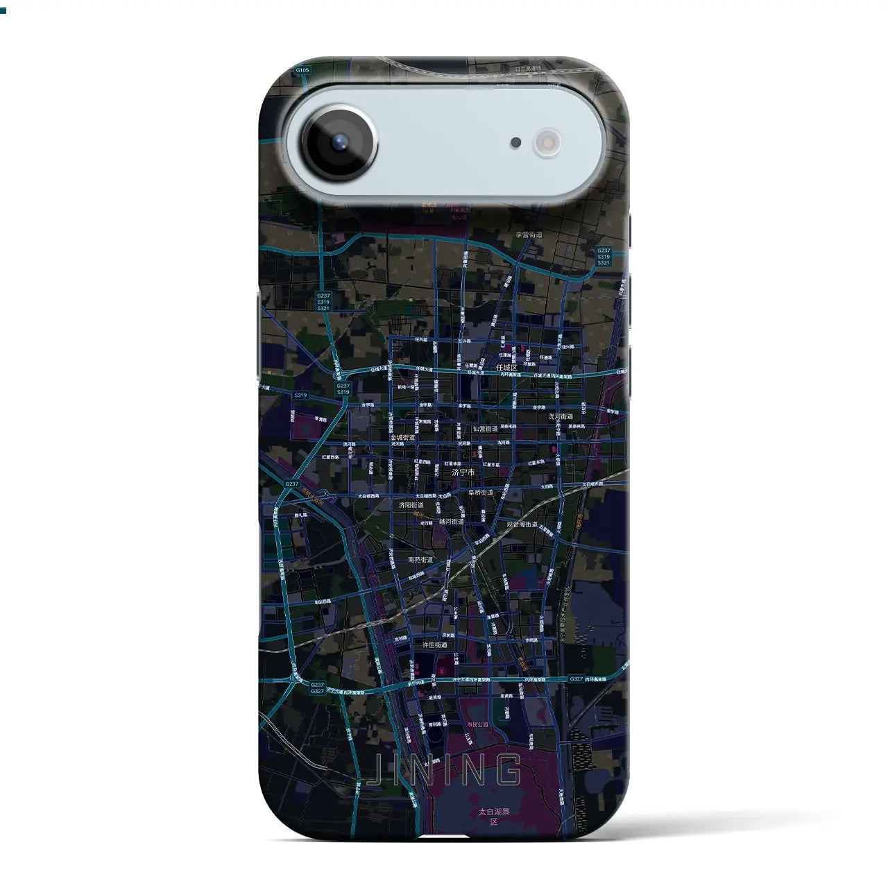 【済寧(中華人民共和国)】地図柄iPhoneケース(バックカバータイプ)