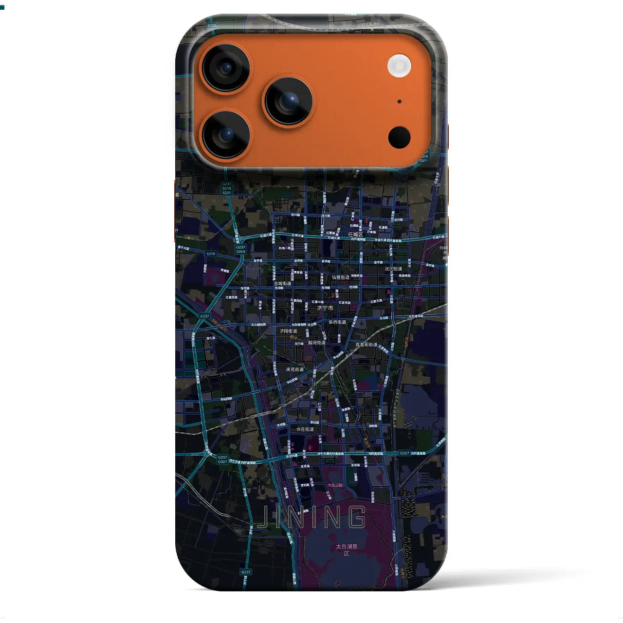 【済寧(中華人民共和国)】地図柄iPhoneケース(バックカバータイプ)
