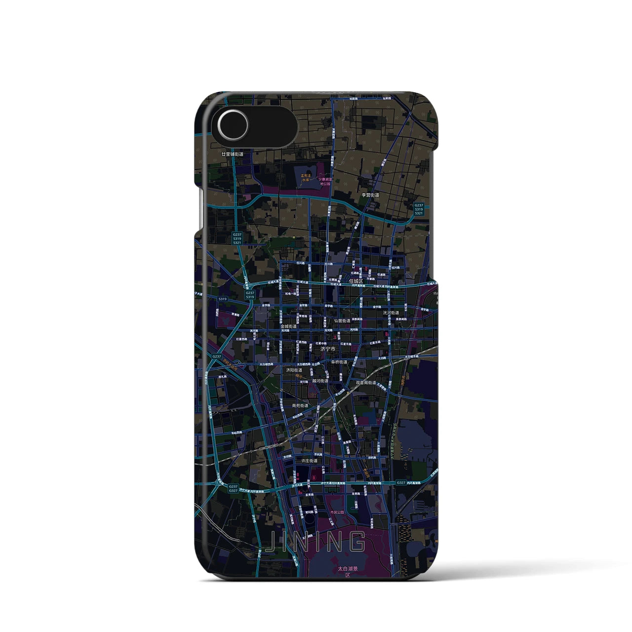 【済寧(中華人民共和国)】地図柄iPhoneケース(バックカバータイプ)