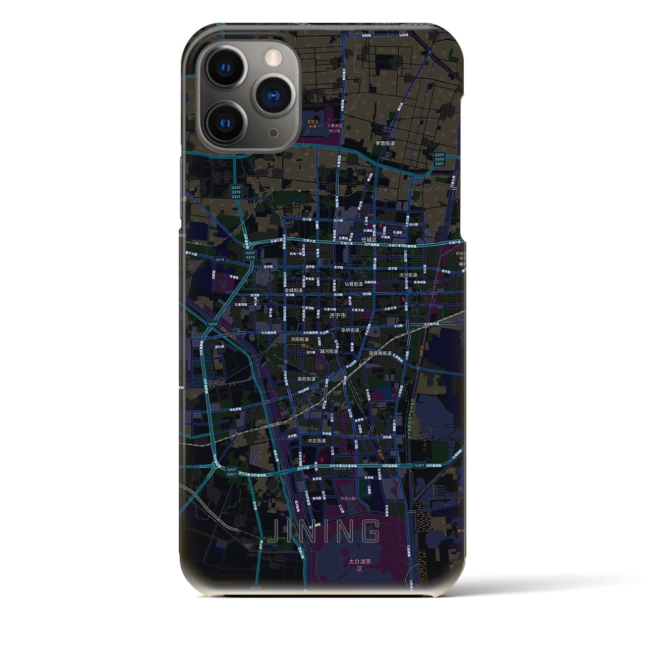 【済寧(中華人民共和国)】地図柄iPhoneケース(バックカバータイプ)