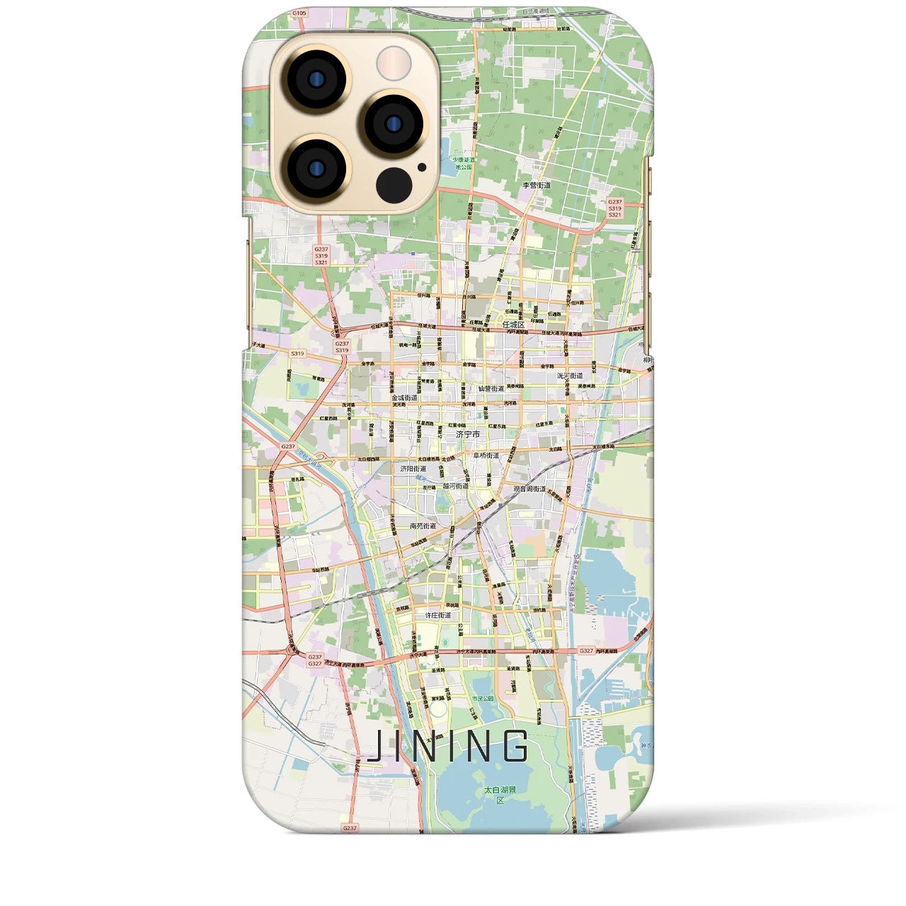 【済寧(中華人民共和国)】地図柄iPhoneケース(バックカバータイプ)