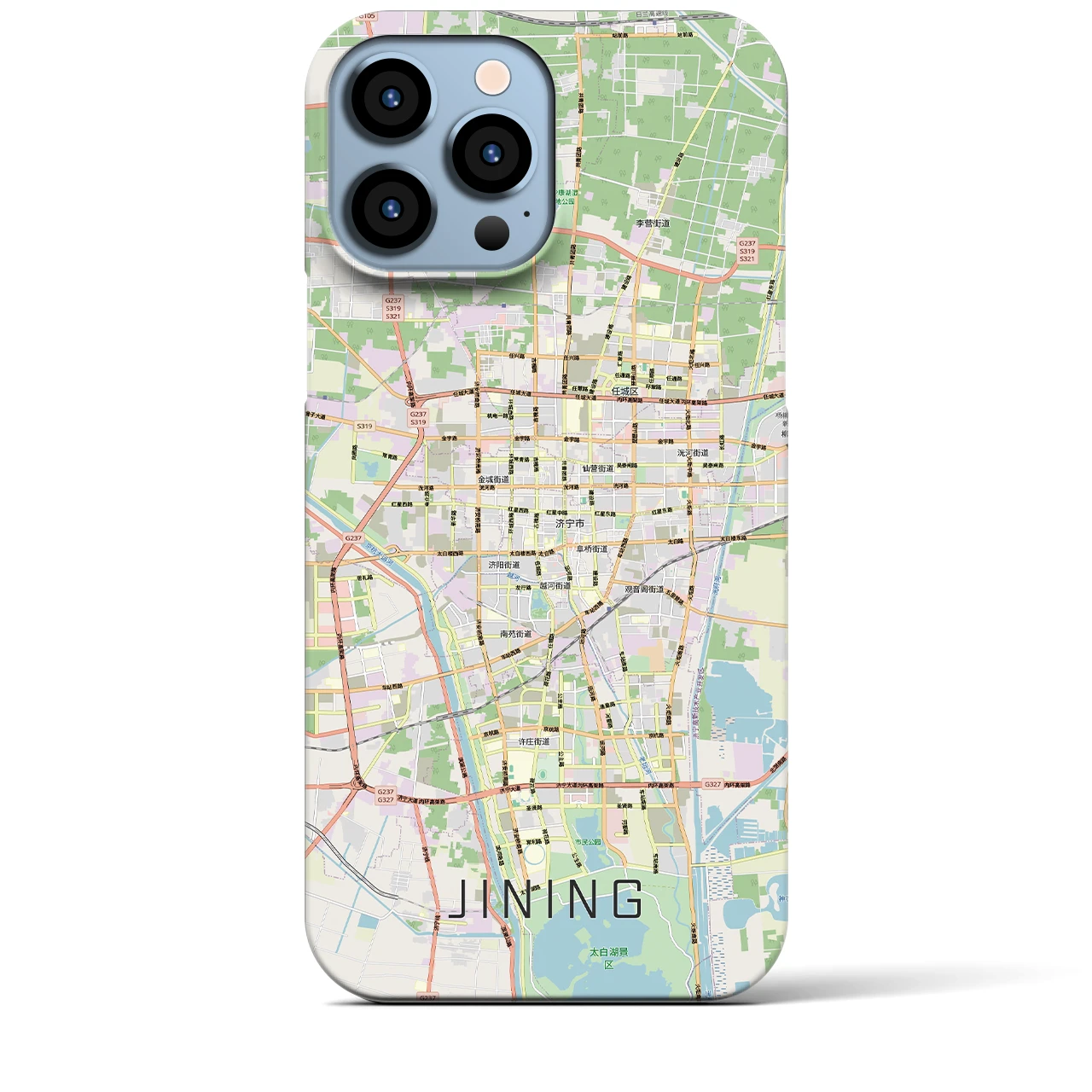 【済寧(中華人民共和国)】地図柄iPhoneケース(バックカバータイプ)