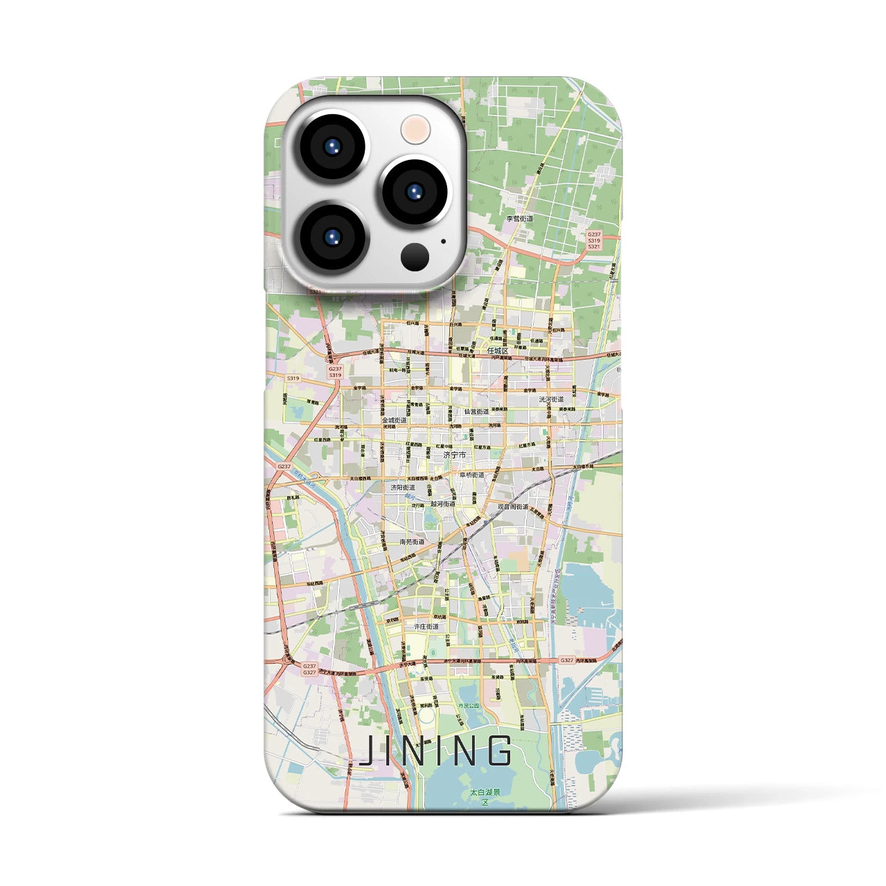 【済寧(中華人民共和国)】地図柄iPhoneケース(バックカバータイプ)