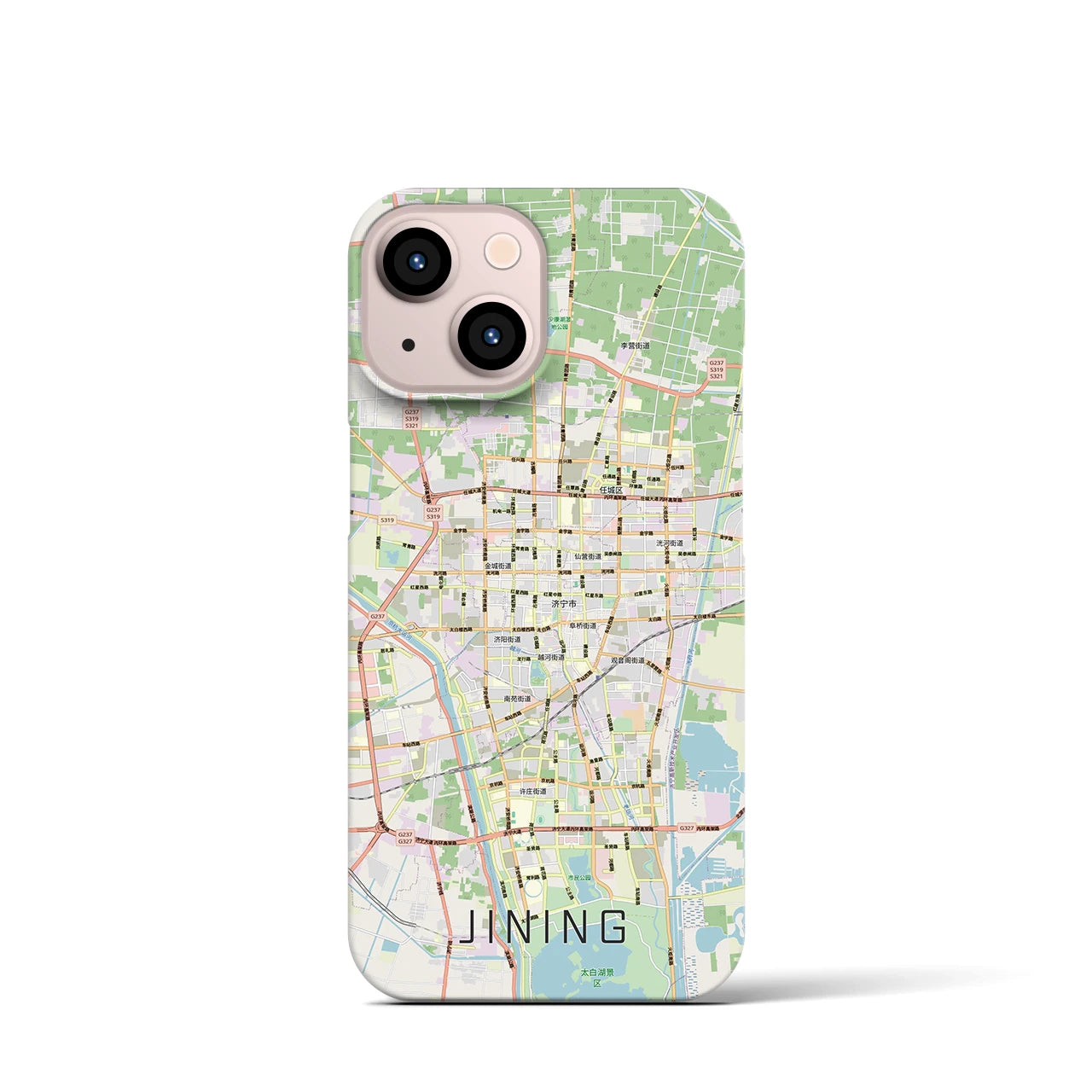 【済寧(中華人民共和国)】地図柄iPhoneケース(バックカバータイプ)