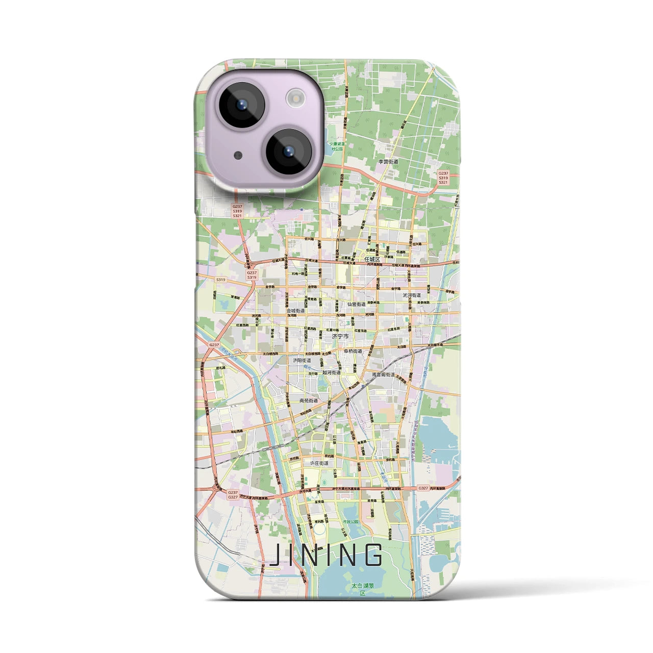【済寧(中華人民共和国)】地図柄iPhoneケース(バックカバータイプ)