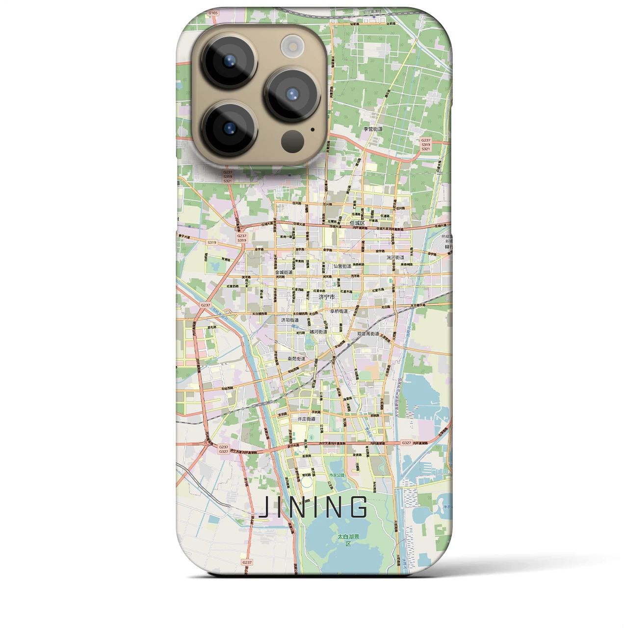 【済寧(中華人民共和国)】地図柄iPhoneケース(バックカバータイプ)