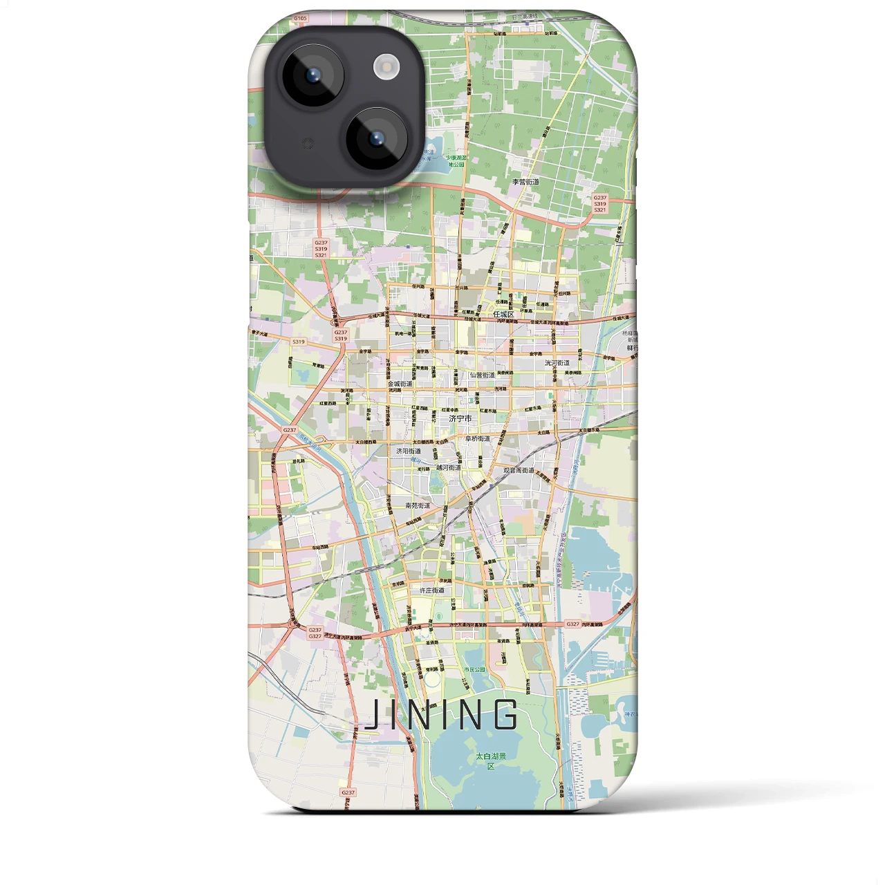 【済寧(中華人民共和国)】地図柄iPhoneケース(バックカバータイプ)