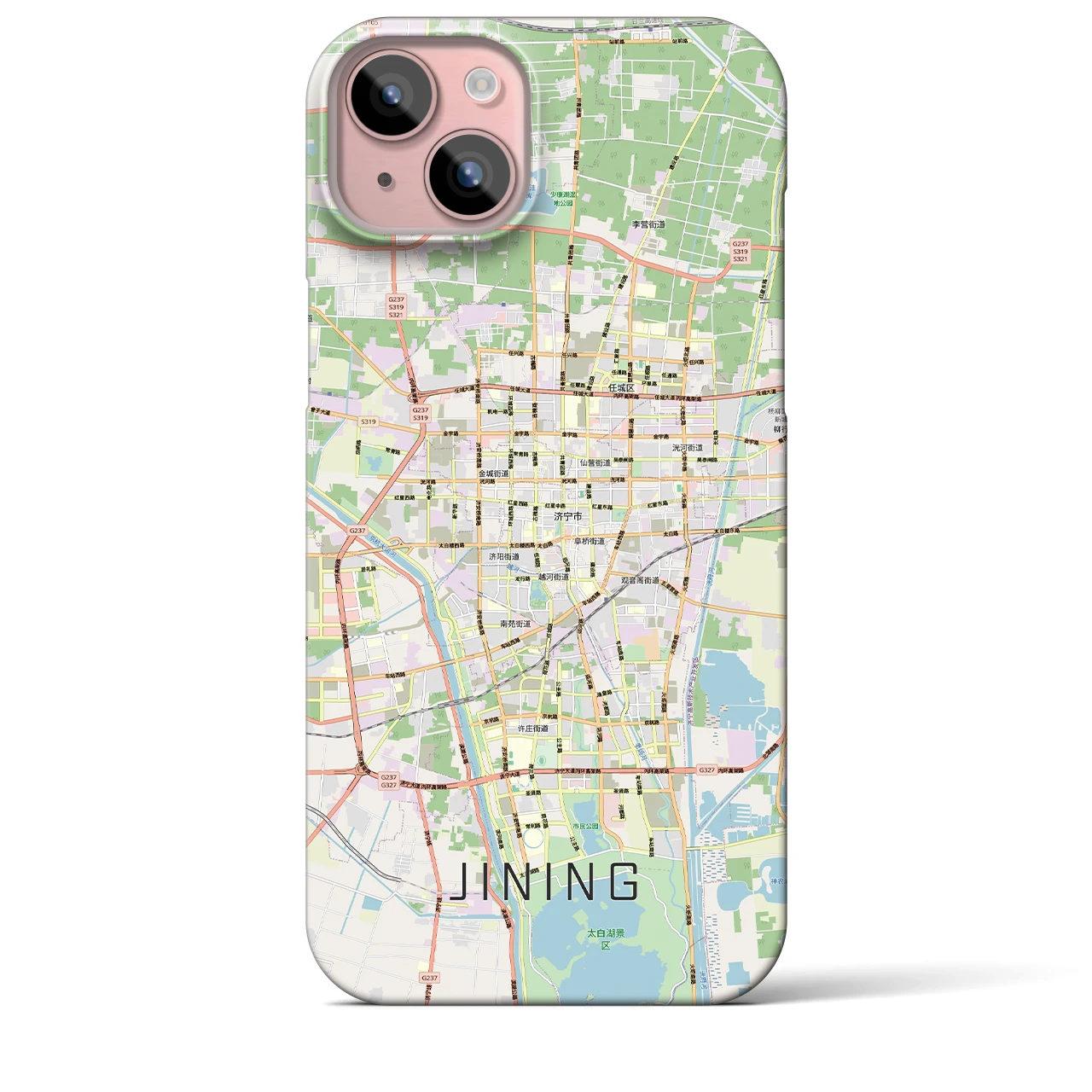 【済寧(中華人民共和国)】地図柄iPhoneケース(バックカバータイプ)