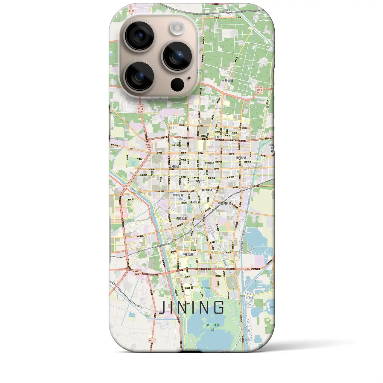 【済寧(中華人民共和国)】地図柄iPhoneケース(バックカバータイプ)
