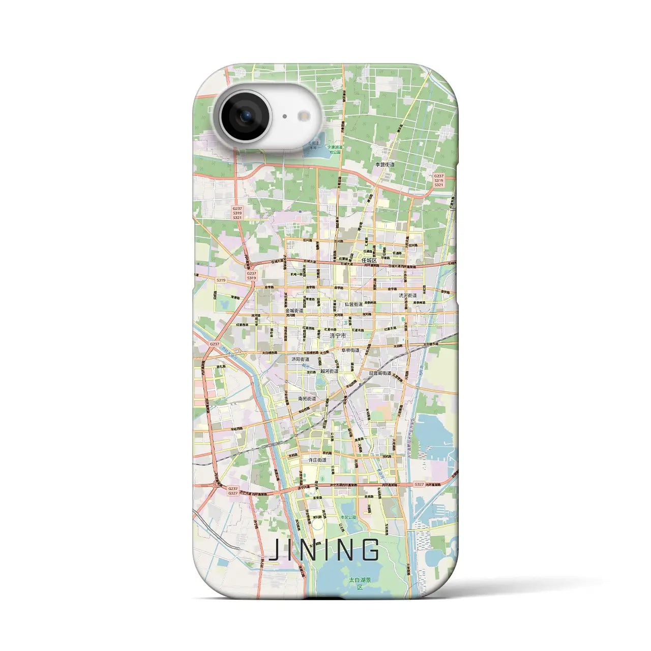 【済寧(中華人民共和国)】地図柄iPhoneケース(バックカバータイプ)