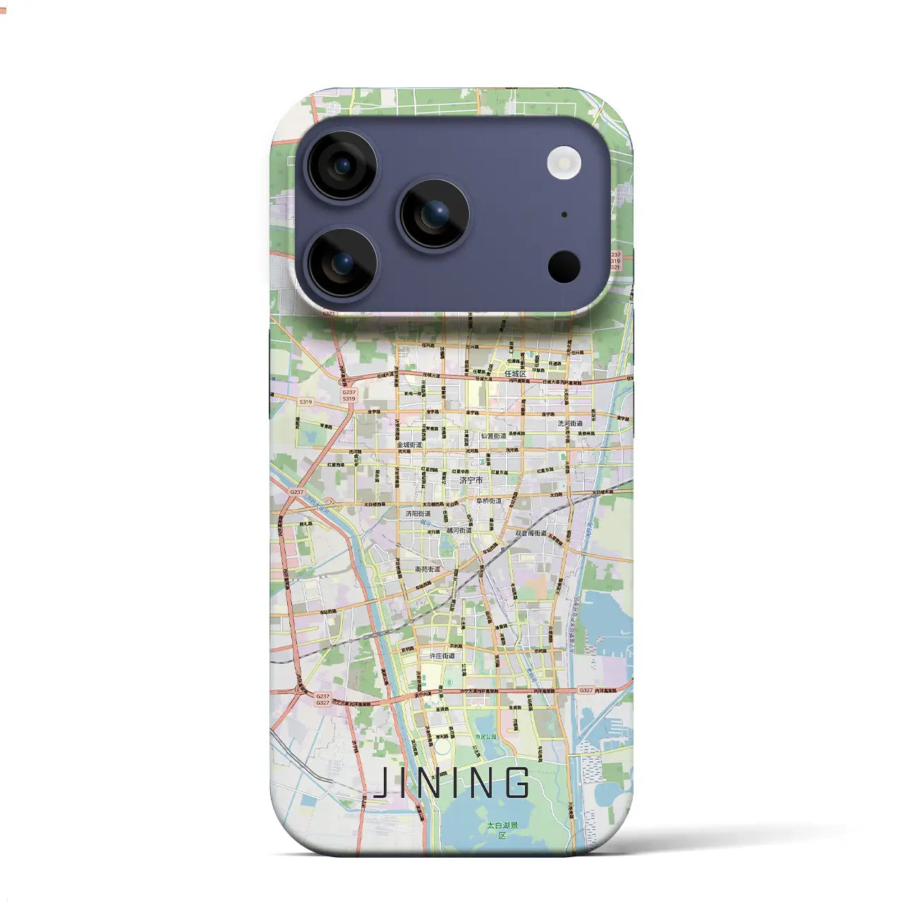 【済寧(中華人民共和国)】地図柄iPhoneケース(バックカバータイプ)