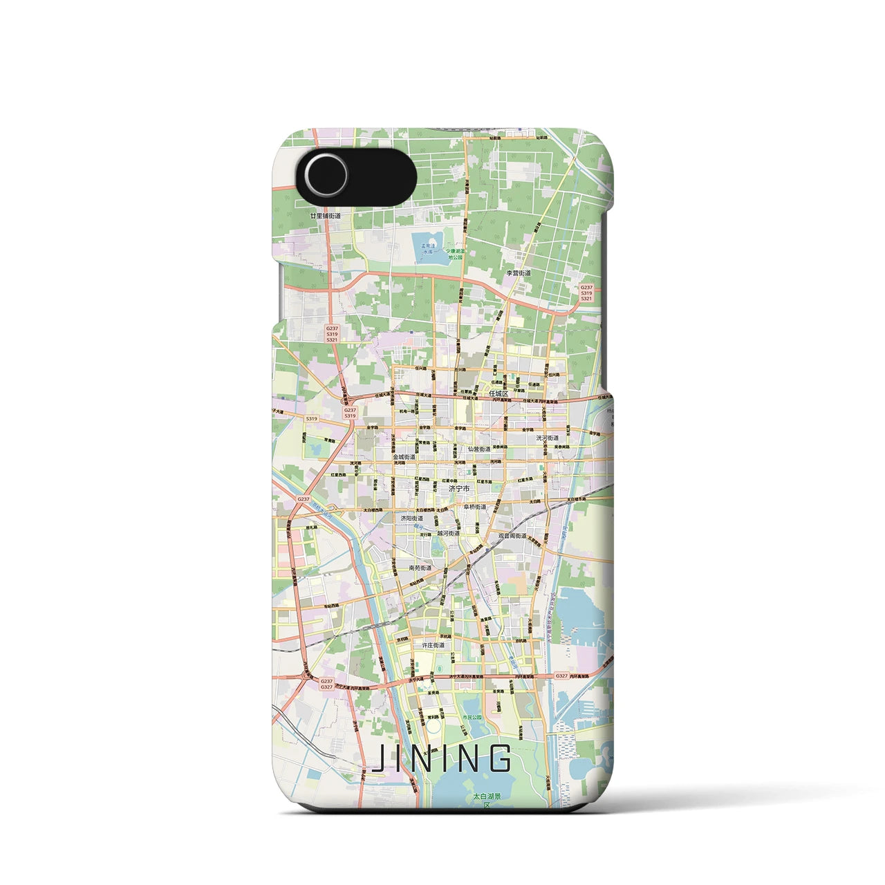 【済寧(中華人民共和国)】地図柄iPhoneケース(バックカバータイプ)