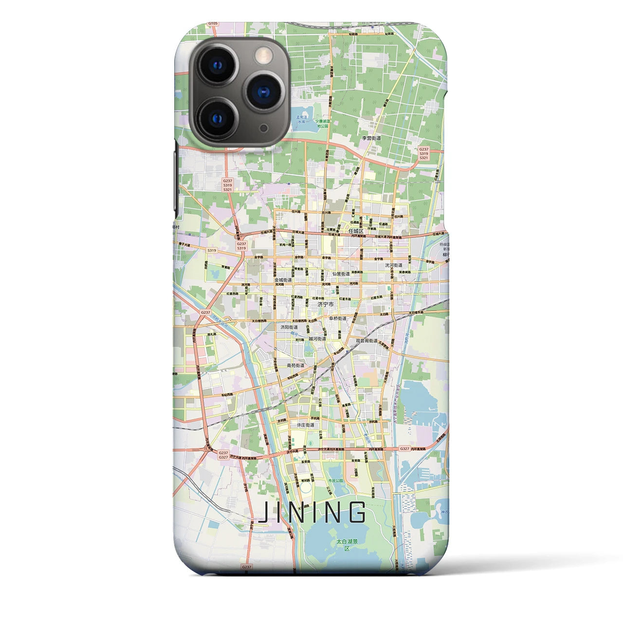 【済寧(中華人民共和国)】地図柄iPhoneケース(バックカバータイプ)
