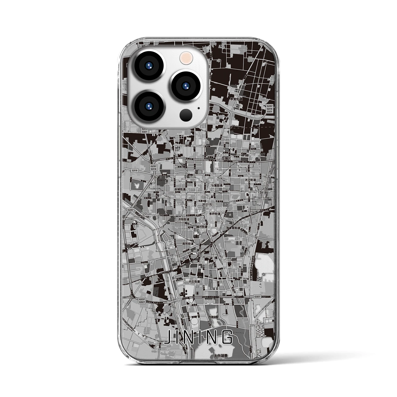 【済寧(中華人民共和国)】地図柄iPhoneケース(クリアタイプ)