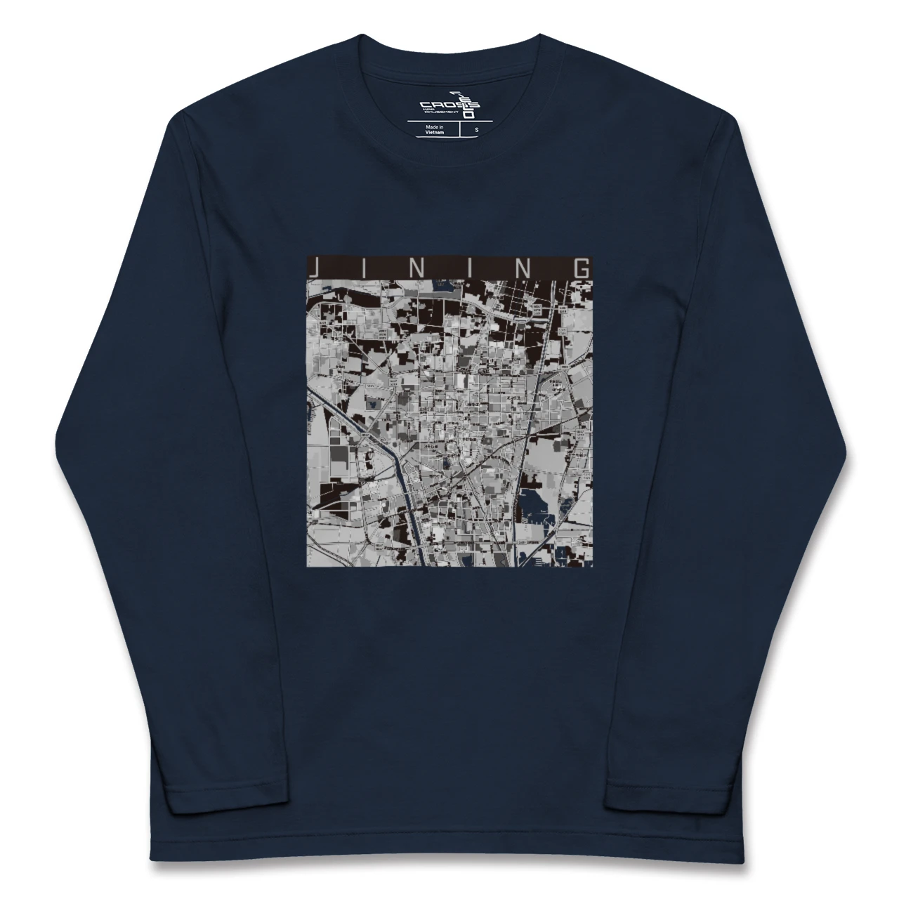 【済寧(中華人民共和国)】地図柄ロングスリーブTシャツ