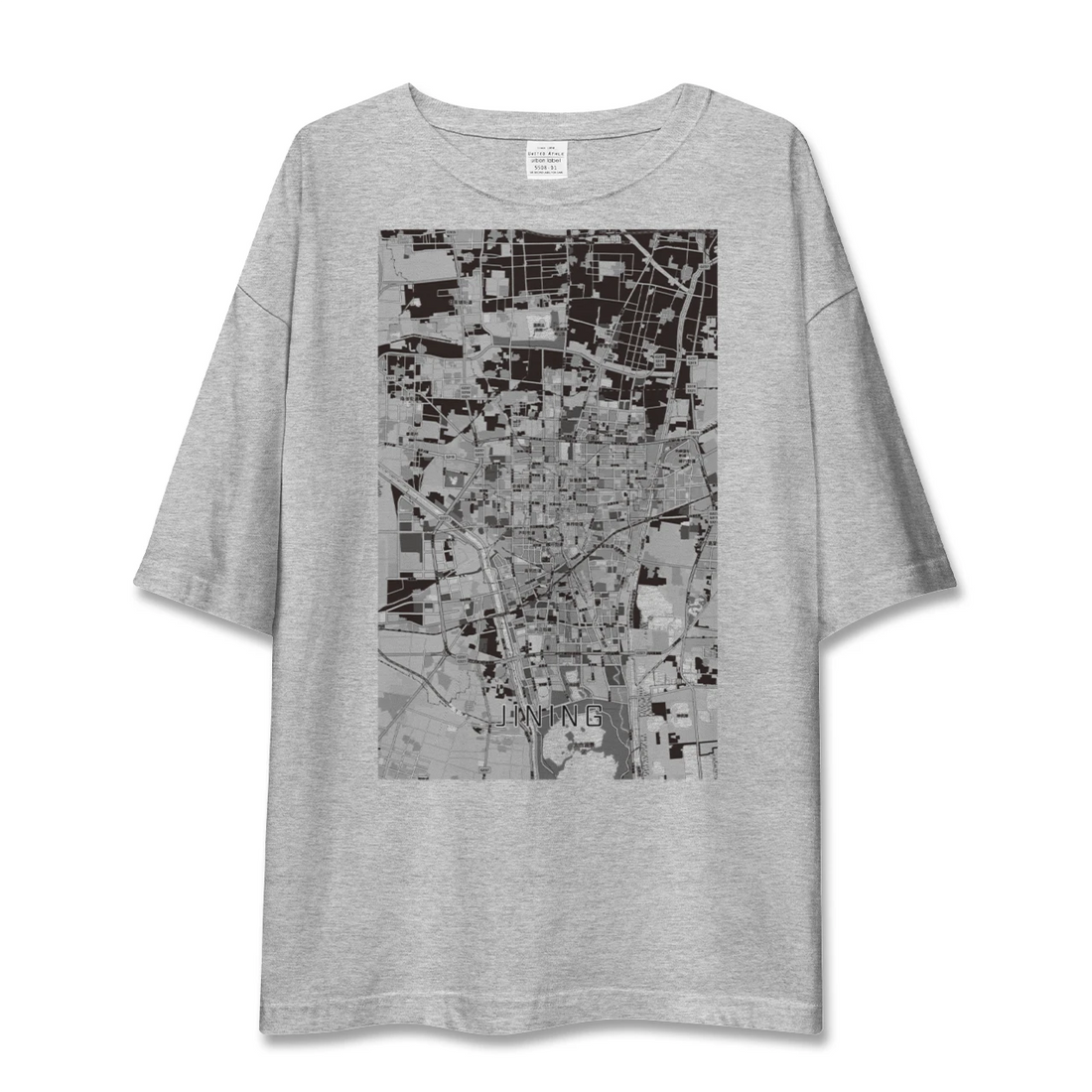 【済寧(中華人民共和国)】地図柄ビッグシルエットTシャツ