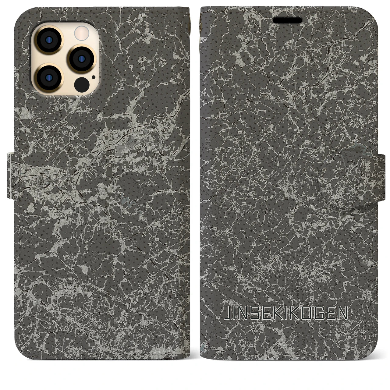 【神石高原(広島県)】地図柄iPhoneケース(手帳タイプ)