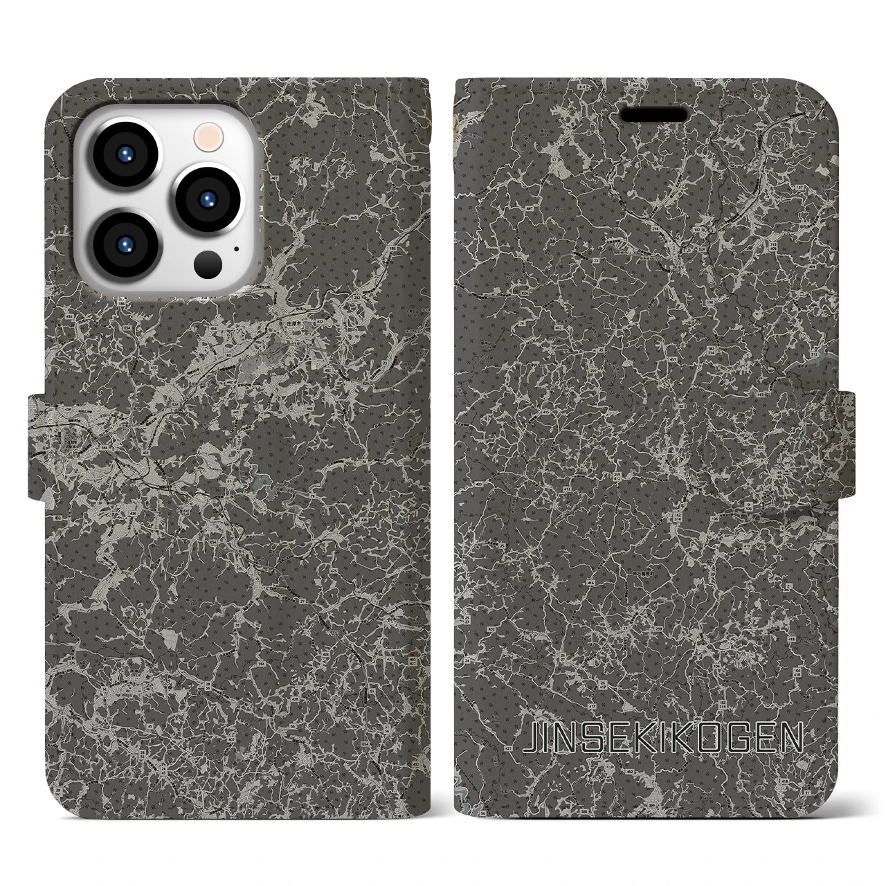 【神石高原(広島県)】地図柄iPhoneケース(手帳タイプ)