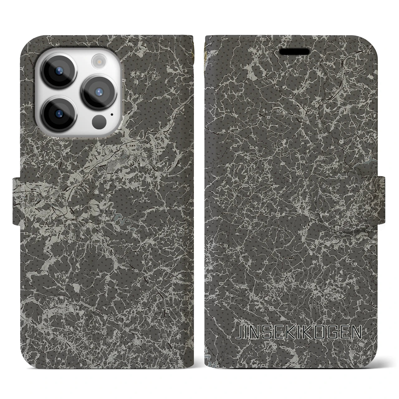 【神石高原(広島県)】地図柄iPhoneケース(手帳タイプ)