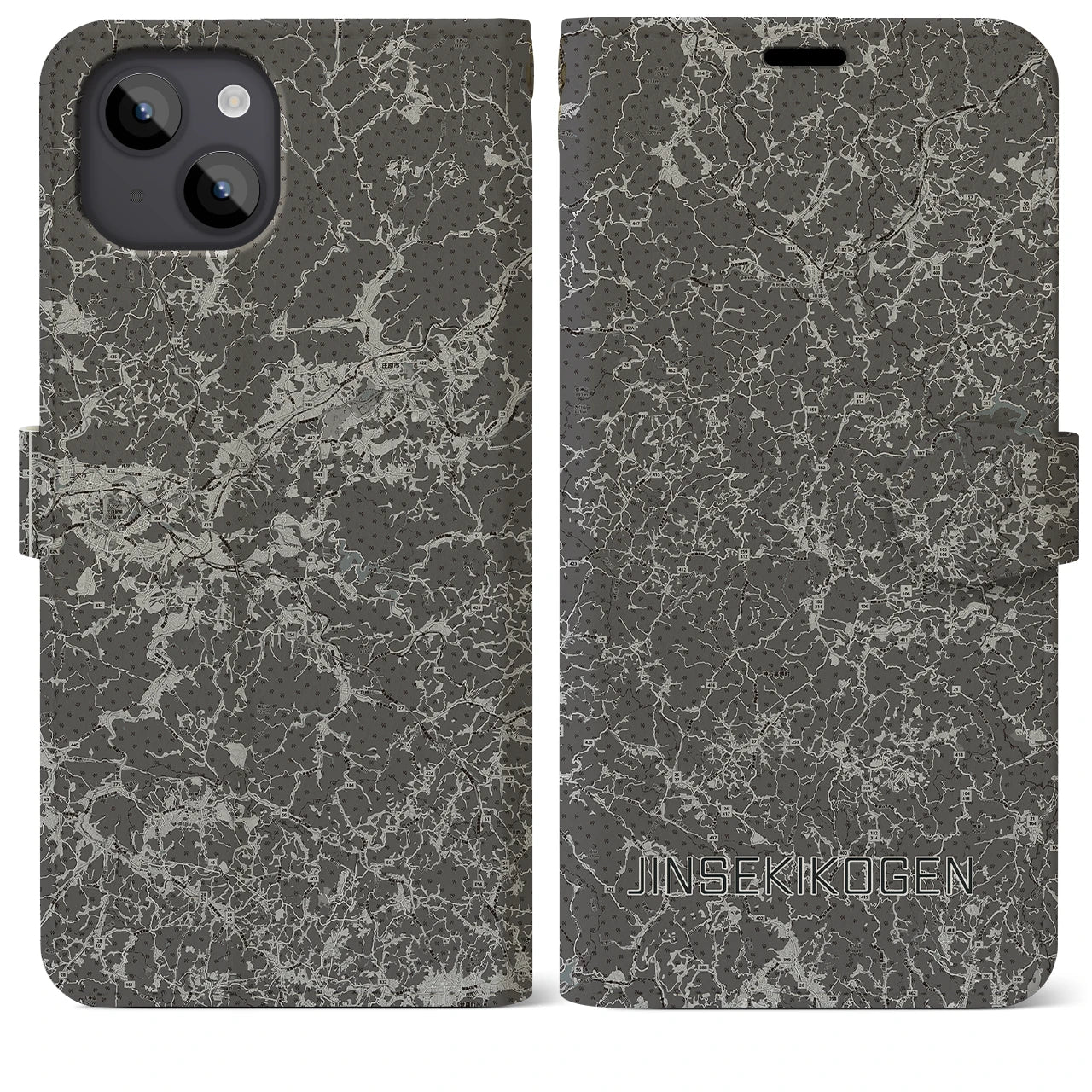 【神石高原(広島県)】地図柄iPhoneケース(手帳タイプ)